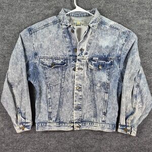 The Golden Rifle Denim Jacket Vintage XL Acid Wash‎